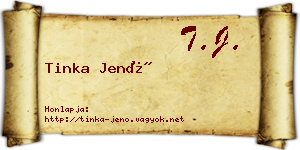 Tinka Jenő névjegykártya